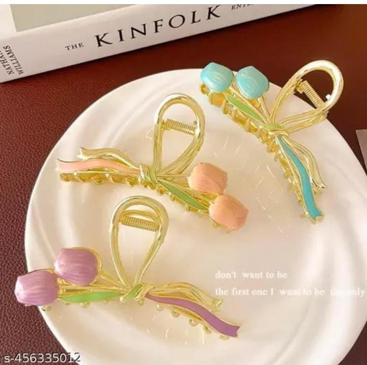 Tulip Clips Women's Hairpins Metal Flower