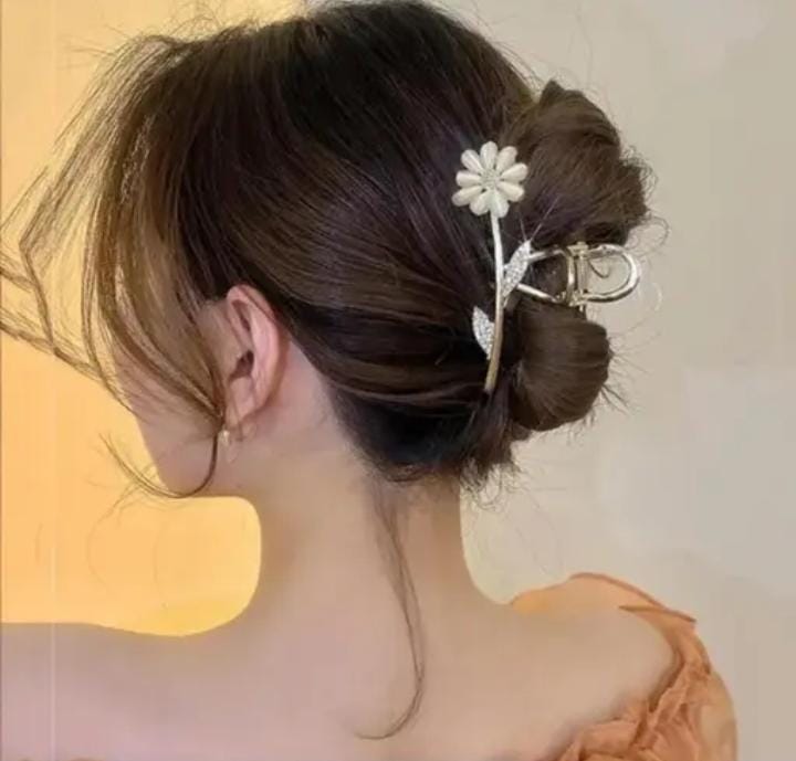Metal Hair Claw Clip Gold Rose Wedding Hair Clip For Women 1pcs