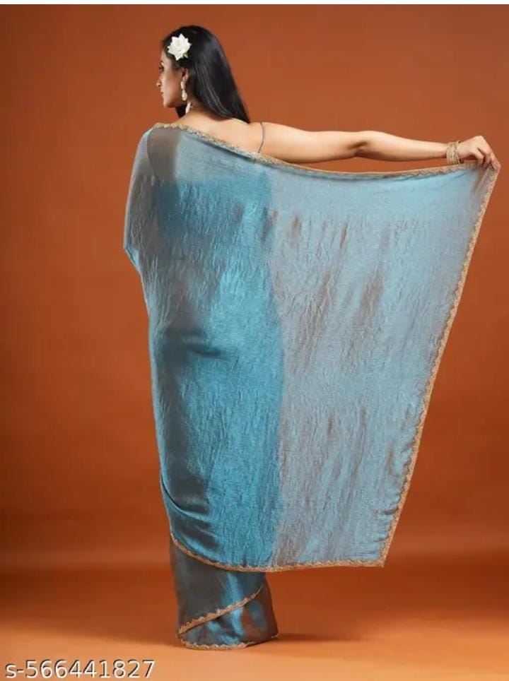 Pastel Shimmer Saree with Fancy Border