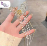 1 PC Chic Butterfly Hair Clip with Faux Pearls