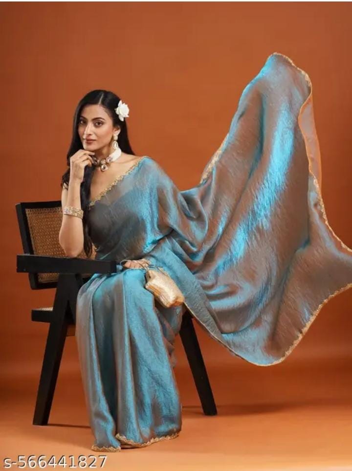 Pastel Shimmer Saree with Fancy Border