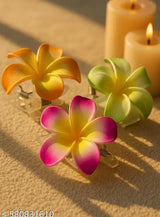 Pack Of 3 - Ambron Flower Hair Claw Clip Hair Cluture Flower design Hair Accessories