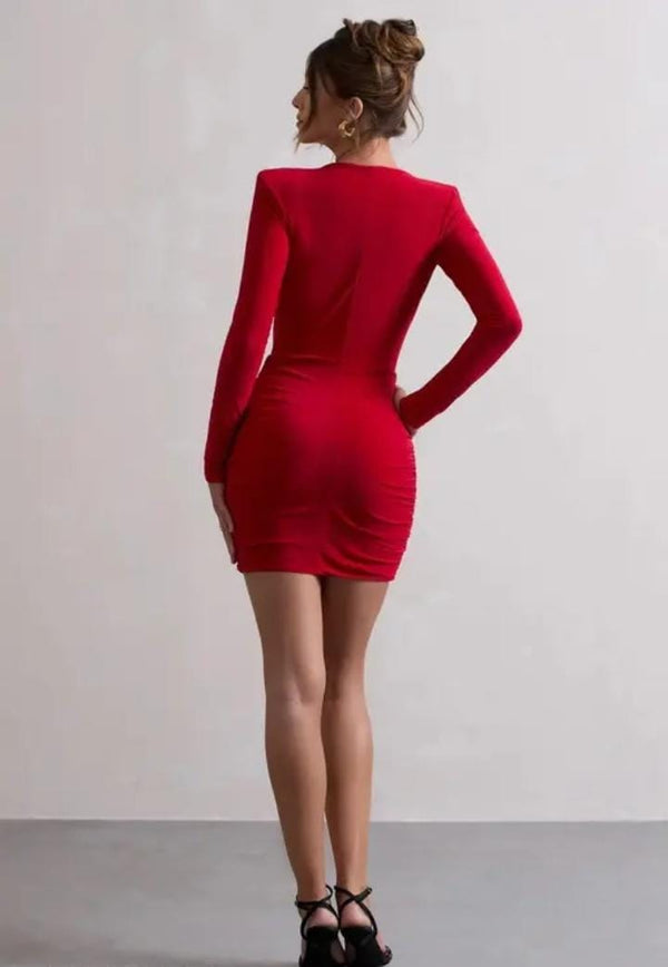 full sleeve mid length short top dress for women