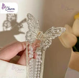 1 PC Chic Butterfly Hair Clip with Faux Pearls