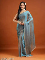 Pastel Shimmer Saree with Fancy Border