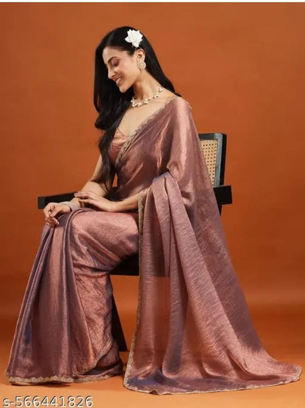 Pastel Shimmer Saree with Fancy Border