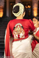 Silk Saree from the adorned with beautiful Zari work in form of traditional motifs