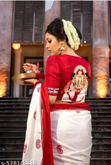 Silk Saree from the adorned with beautiful Zari work in form of traditional motifs