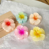 PACK OF 3 Women Hair Claw Gradient Color Flower Hair Clip